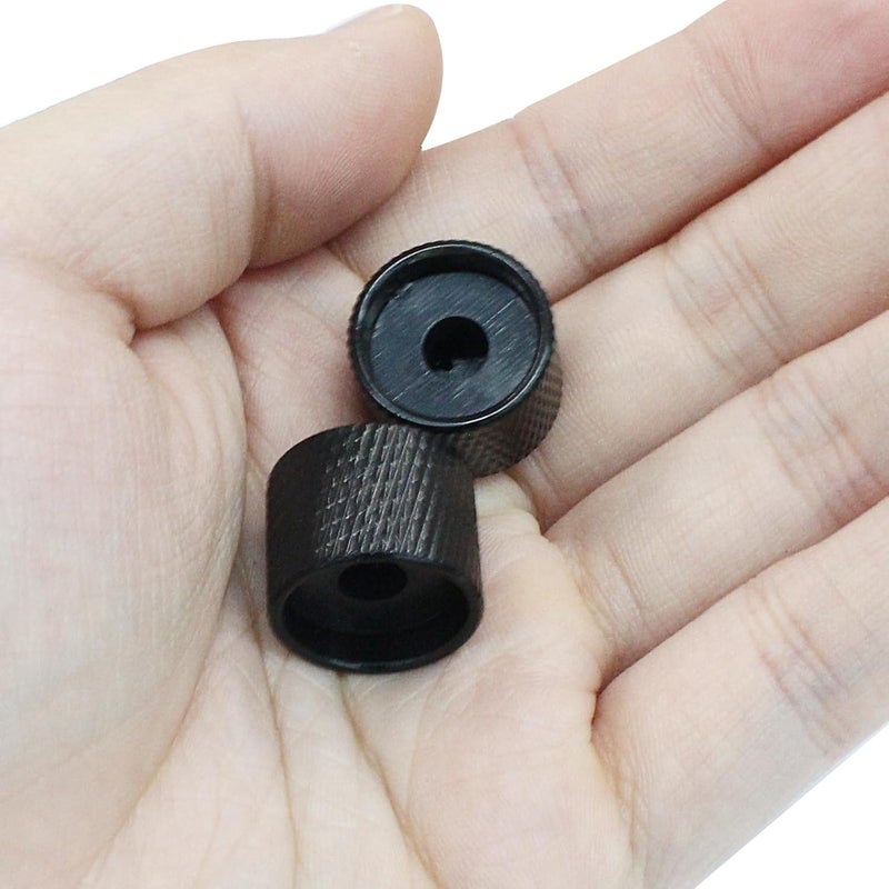 Dijedev 4 Pcs Metal Guitar Knobs, Volume Tone Control Knobs, Dome Knobs Replacement Parts, Knurled Guitar Knob for Electric Guitar and Bass Players (Black) - Image 4